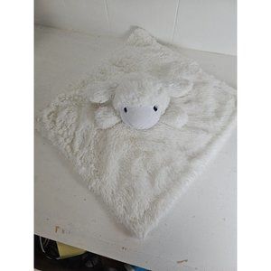 Manhattan Kids Baby Lovey Security Blanket White Lamb Sheep Brown Ears 13 Inches